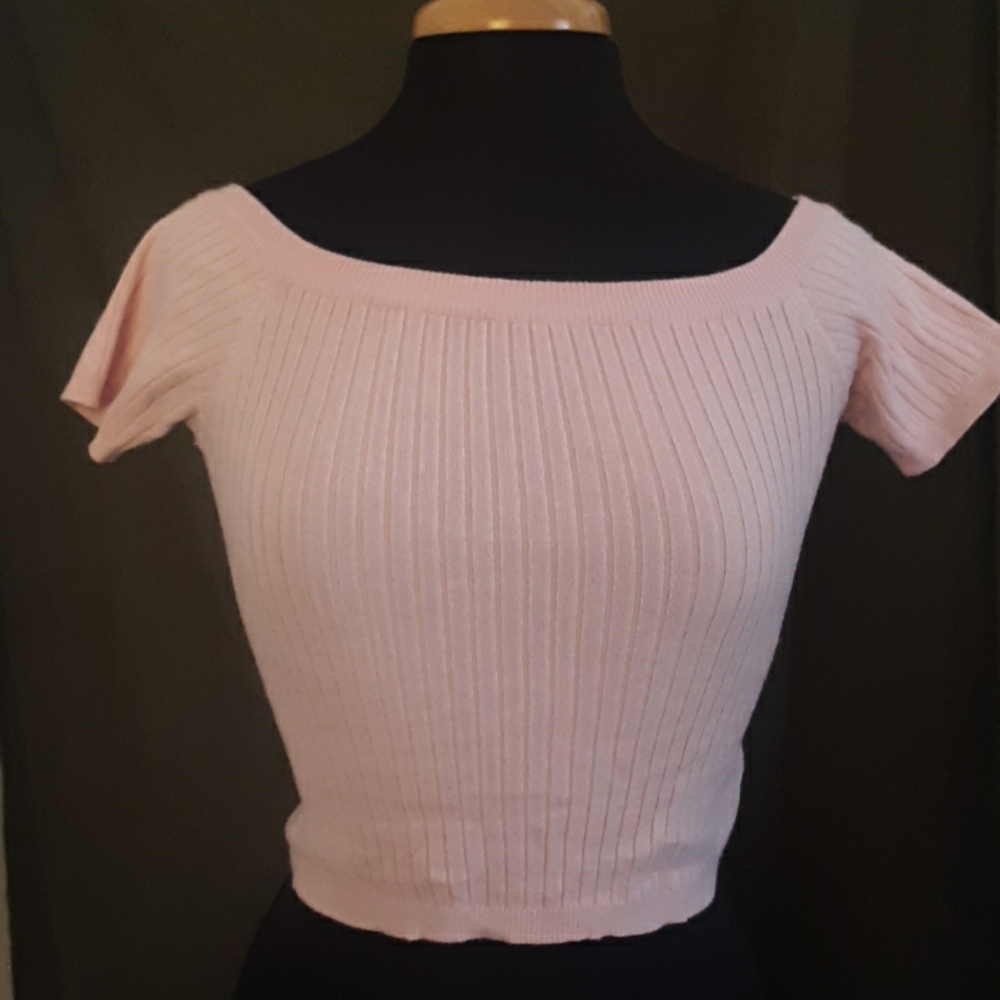 Off the shoulder pink top